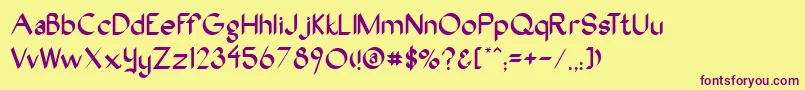 Oak Font – Purple Fonts on Yellow Background