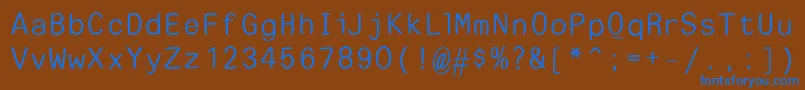 フォントEscapetypewritersansLight – 茶色の背景に青い文字