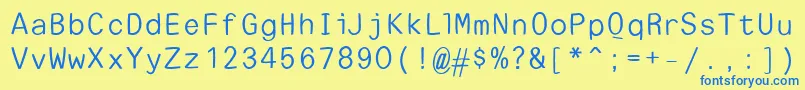 EscapetypewritersansLight Font – Blue Fonts on Yellow Background