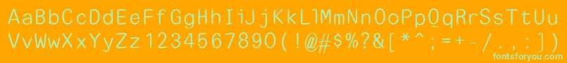 EscapetypewritersansLight Font – Green Fonts on Orange Background