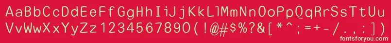Шрифт EscapetypewritersansLight – зелёные шрифты на красном фоне