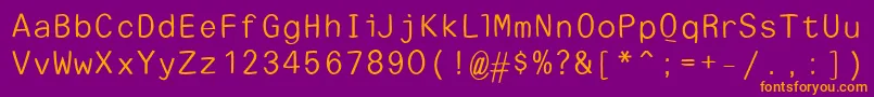 EscapetypewritersansLight-Schriftart – Orangefarbene Schriften auf violettem Hintergrund