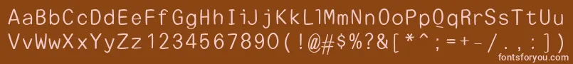 Fonte EscapetypewritersansLight – fontes rosa em um fundo marrom