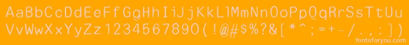 EscapetypewritersansLight-Schriftart – Rosa Schriften auf orangefarbenem Hintergrund