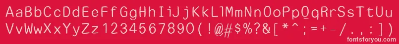 EscapetypewritersansLight Font – Pink Fonts on Red Background