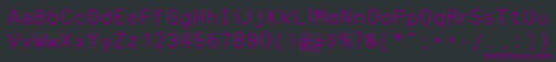 EscapetypewritersansLight Font – Purple Fonts on Black Background
