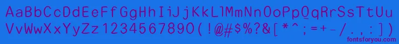 Czcionka EscapetypewritersansLight – fioletowe czcionki na niebieskim tle