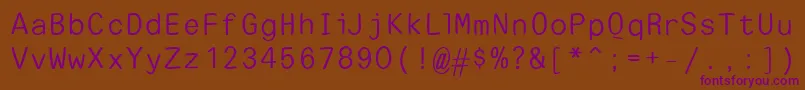 EscapetypewritersansLight Font – Purple Fonts on Brown Background