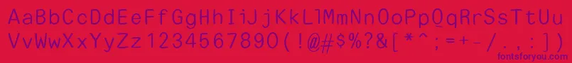 EscapetypewritersansLight Font – Purple Fonts on Red Background