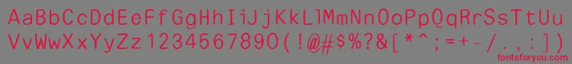 EscapetypewritersansLight-Schriftart – Rote Schriften auf grauem Hintergrund