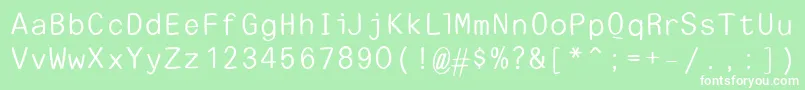 EscapetypewritersansLight-Schriftart – Weiße Schriften auf grünem Hintergrund