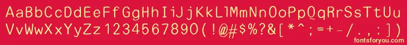 EscapetypewritersansLight Font – Yellow Fonts on Red Background