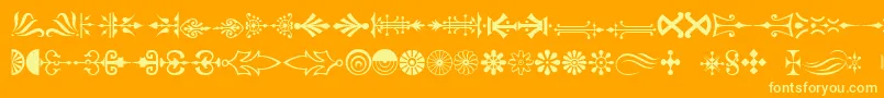 PRegular Font – Yellow Fonts on Orange Background