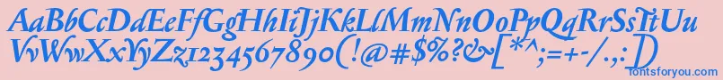 SerapionosfBolditalic Font – Blue Fonts on Pink Background