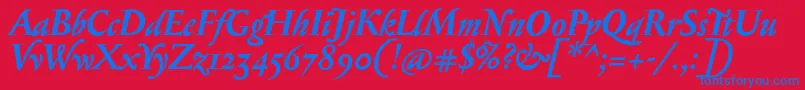 SerapionosfBolditalic Font – Blue Fonts on Red Background