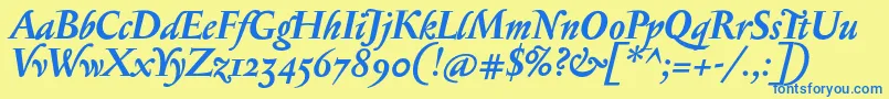 SerapionosfBolditalic Font – Blue Fonts on Yellow Background
