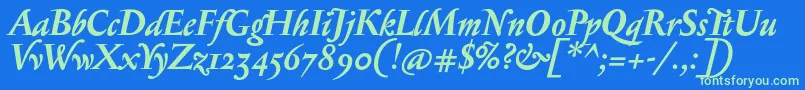 SerapionosfBolditalic-Schriftart – Grüne Schriften auf blauem Hintergrund