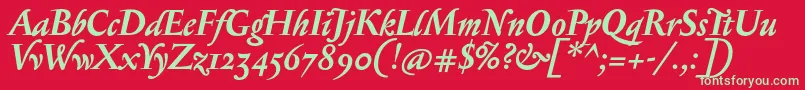 SerapionosfBolditalic Font – Green Fonts on Red Background