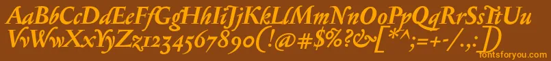 SerapionosfBolditalic Font – Orange Fonts on Brown Background
