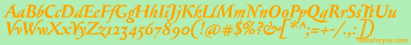 SerapionosfBolditalic Font – Orange Fonts on Green Background