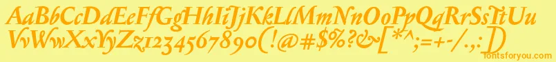 SerapionosfBolditalic Font – Orange Fonts on Yellow Background