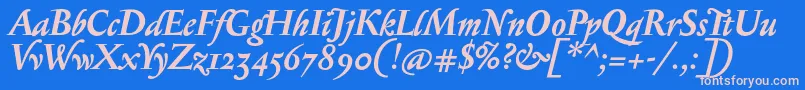 SerapionosfBolditalic Font – Pink Fonts on Blue Background