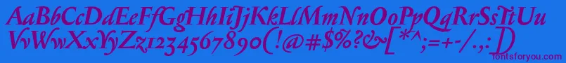 SerapionosfBolditalic Font – Purple Fonts on Blue Background