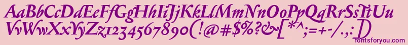 SerapionosfBolditalic Font – Purple Fonts on Pink Background