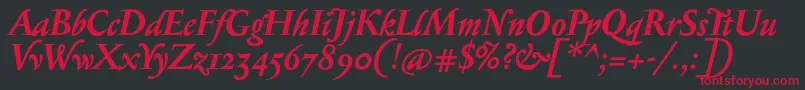 SerapionosfBolditalic Font – Red Fonts on Black Background