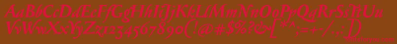 SerapionosfBolditalic Font – Red Fonts on Brown Background