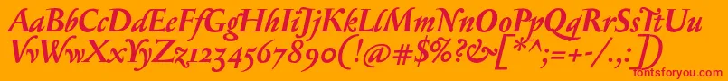 フォントSerapionosfBolditalic – オレンジの背景に赤い文字
