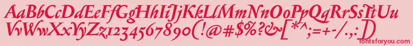 フォントSerapionosfBolditalic – ピンクの背景に赤い文字