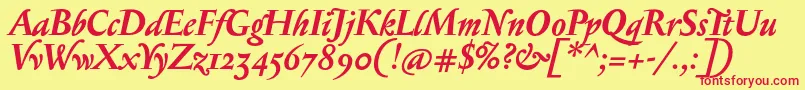 SerapionosfBolditalic Font – Red Fonts on Yellow Background