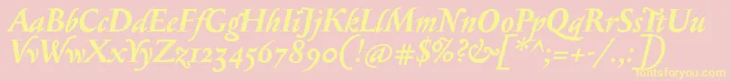 SerapionosfBolditalic Font – Yellow Fonts on Pink Background