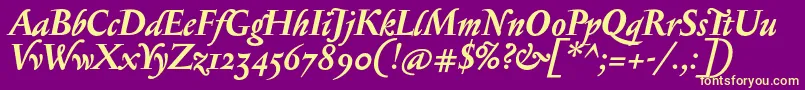 SerapionosfBolditalic Font – Yellow Fonts on Purple Background