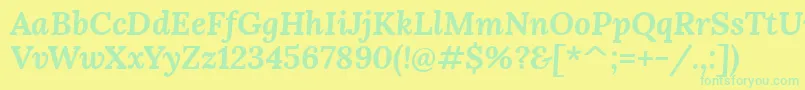 LoraBolditalic Font – Green Fonts on Yellow Background