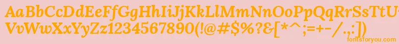 LoraBolditalic Font – Orange Fonts on Pink Background