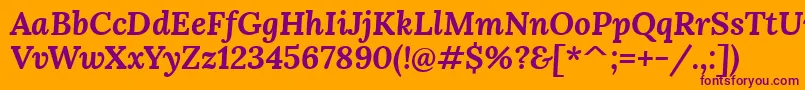 LoraBolditalic Font – Purple Fonts on Orange Background