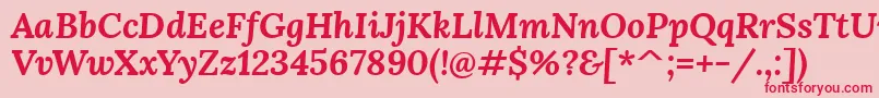 LoraBolditalic Font – Red Fonts on Pink Background