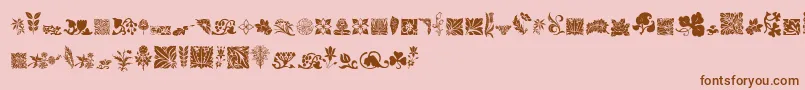 RoughFlowers Font – Brown Fonts on Pink Background