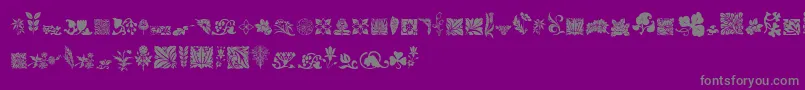 RoughFlowers-Schriftart – Graue Schriften auf violettem Hintergrund