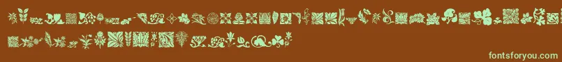 RoughFlowers Font – Green Fonts on Brown Background