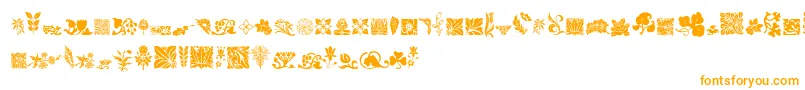 RoughFlowers-Schriftart – Orangefarbene Schriften auf weißem Hintergrund