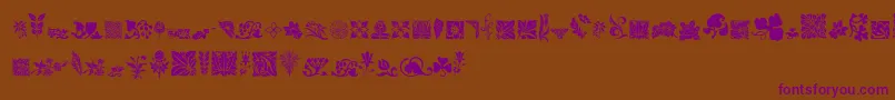 RoughFlowers Font – Purple Fonts on Brown Background
