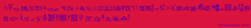 RoughFlowers Font – Purple Fonts on Red Background