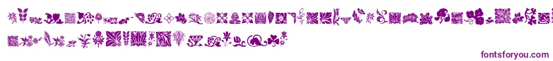 RoughFlowers Font – Purple Fonts on White Background