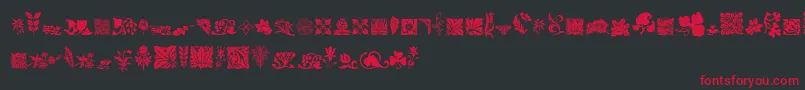 RoughFlowers Font – Red Fonts on Black Background