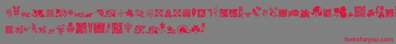 RoughFlowers Font – Red Fonts on Gray Background