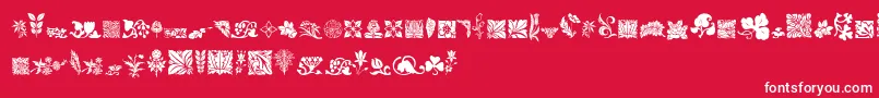 Police RoughFlowers – polices blanches sur fond rouge