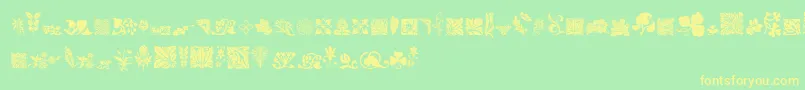 More about RoughFlowers Font RoughFlowers Font – Yellow Fonts on Green Background